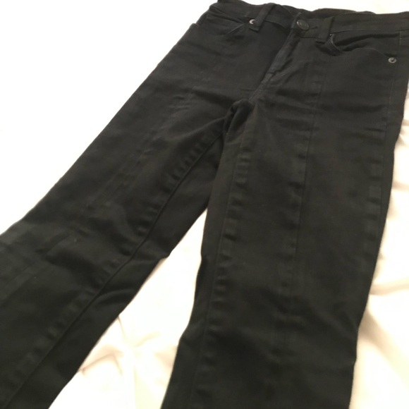 American Eagle skinny kick flare bootcut high waisted black jeans with seam - Picture 6 of 7